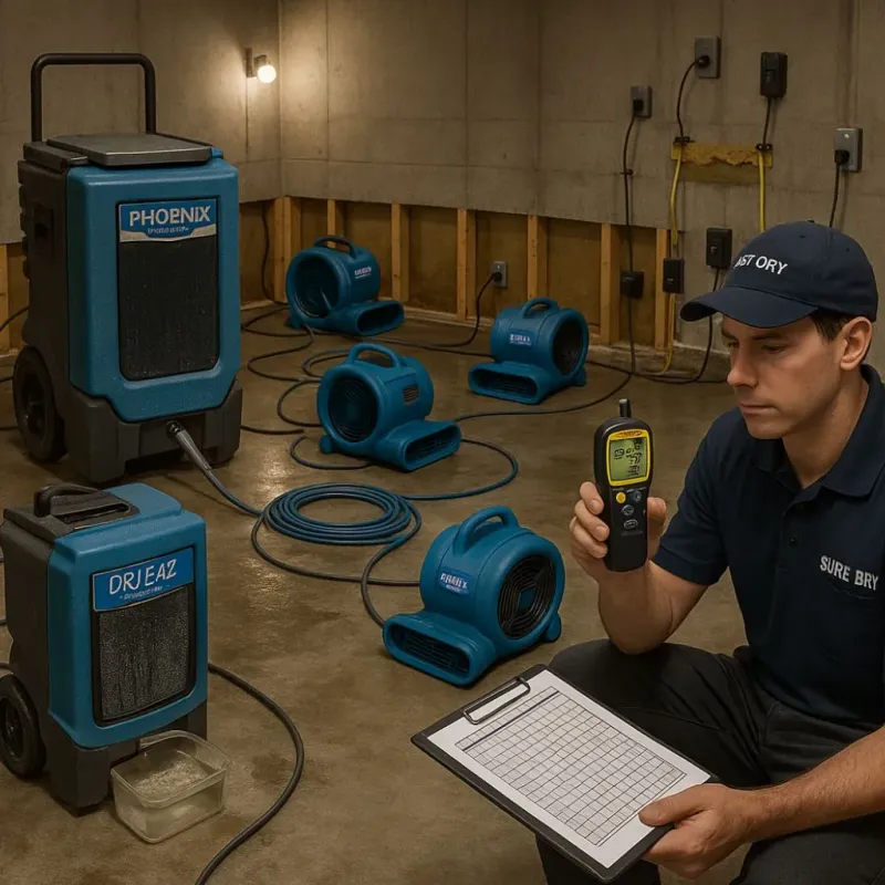 Structural Drying and Dehumidification process in Montgomery, NJ